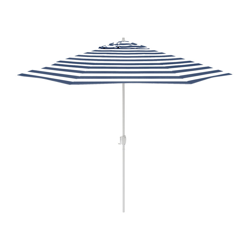 Parasol en aluminium 9 po, Bleu marine / rayures blanches