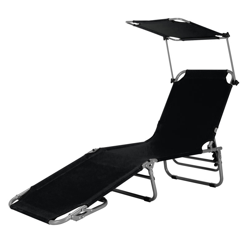 Bredyn Outdoor Chaise Lounge, Black