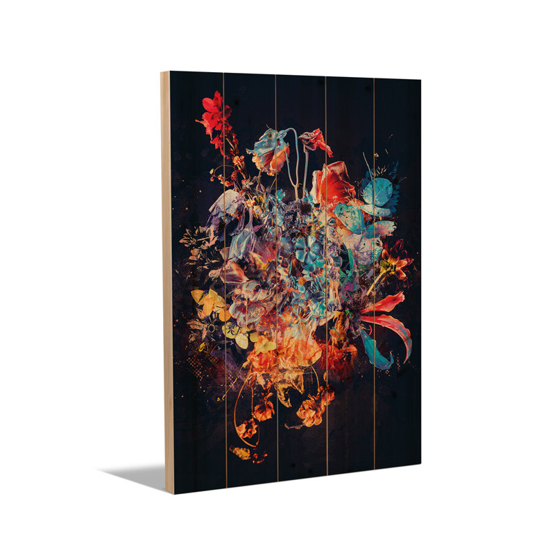 Impression sur bois en bois - Bouquet XVII par Teis Albers, H 26 po x l 18 po