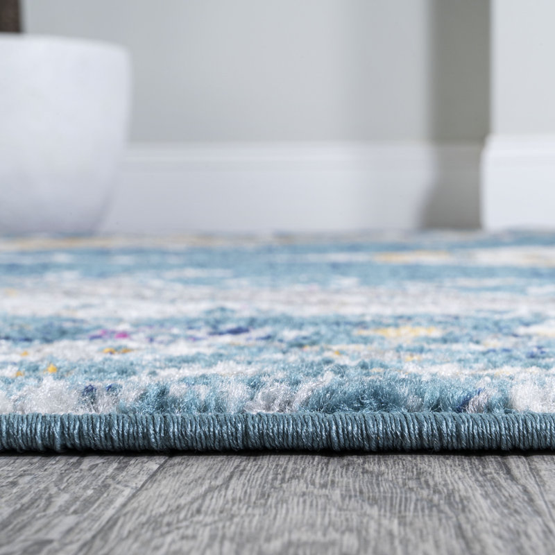 Tapis turquoise / gris Adao Bohemian Cottage, Rectangle 3 pi x 5 pi