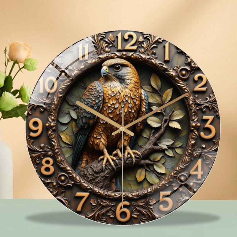 Horloge murale d'aigle, horloge murale 12 po