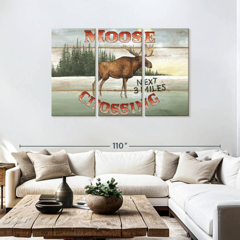 Plaque murale «Moose Crossing I», H 48 po x l 74 po