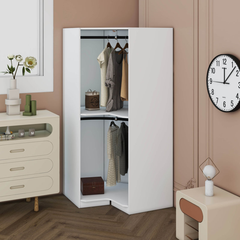  Garde-robe de coin Imaya Polygon, Blanc