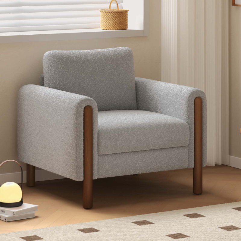 Très grand fauteuil d'appoint rembourré Elara, Ourson gris, 2