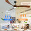Ventilateur de plafond en bois 72 pouces avec lumière, ventilateur de plafond à profil bas avec télécommande, moteur CC réversible silencieux avec minuterie