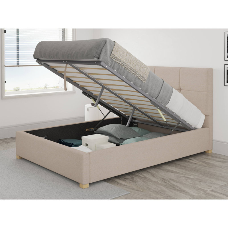 Moyers Upholstered Ottoman Storage Bed, Natural, Super King (6')