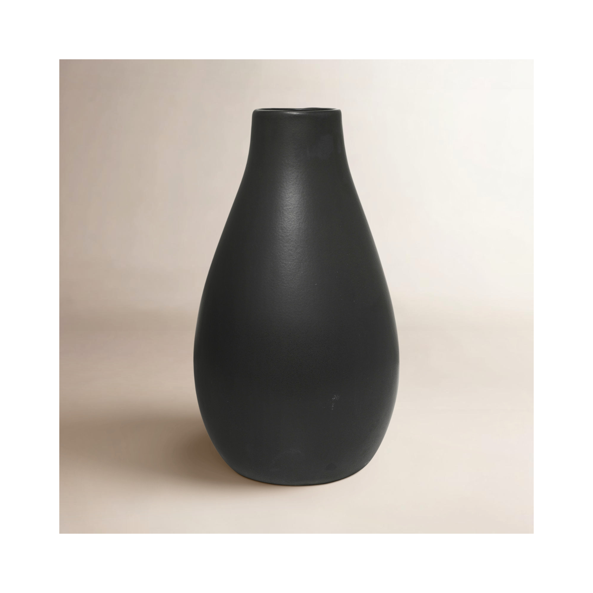 Mable Ceramic Table Vase, Black, 20.35" H x 11.55" L x 11.55" W