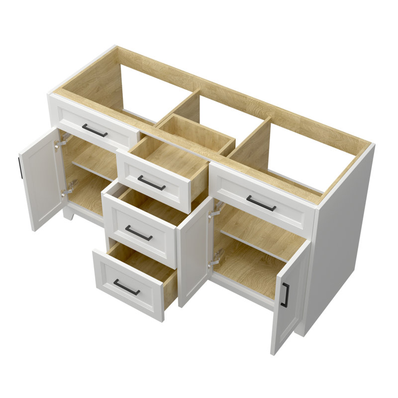 Base de meuble-lavabo simple 60 po seulement, Blanc