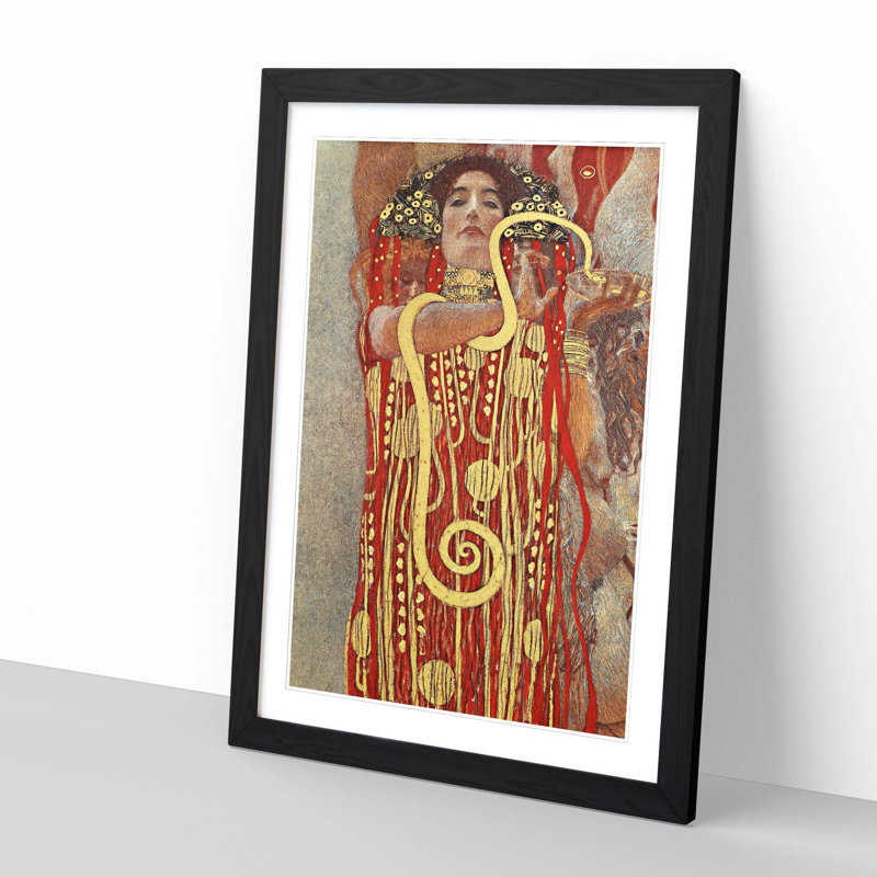 Hygeia by Gustav Klimt - Framed Print, Black