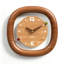 Horloge murale décorative carrée arrondie en bois massif brun-603331402