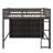 Jimmya Loft Bed with 8 Open Storage Shelves and Built-in Ladder-1494766842-1494766841