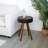 15.7-Inch Round Coffee Table With Carved Top
