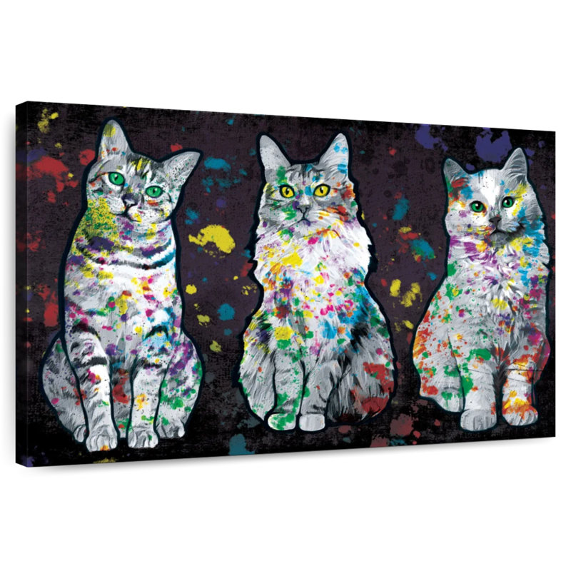 Peinture pour chat Brampt Curious Cats, H 20 po x l 30 po