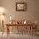 Ash wood simple rectangular dining table set