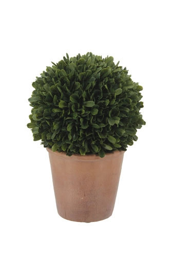 12" Artificial Boxwood Plant in Round Pot, 12 in x 8 in