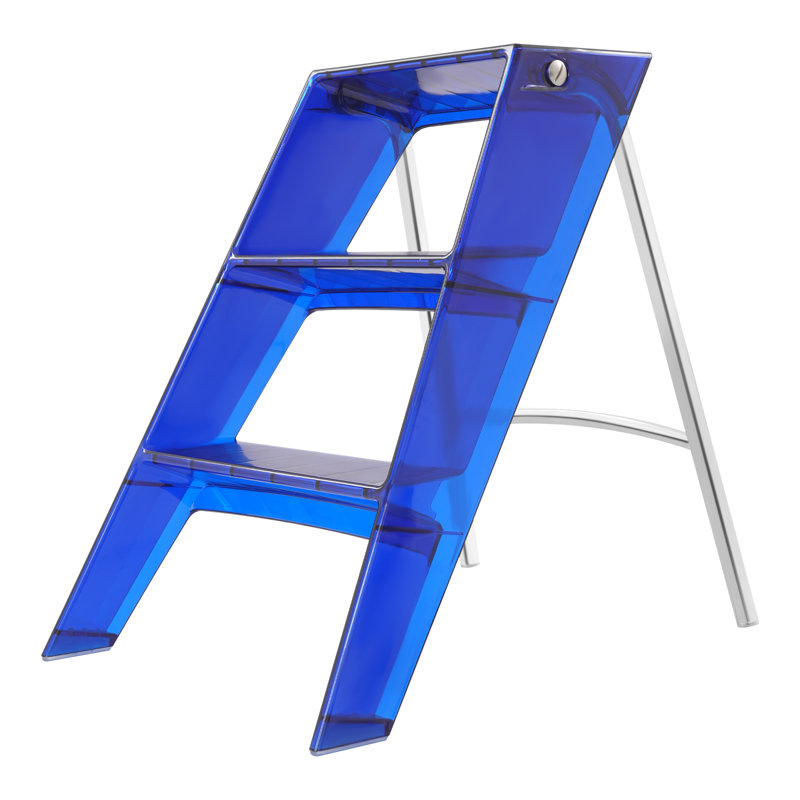 Folding Step Stool 3 Step Ladder Freestanding Step Stool Storage Rack 100Kg/220.46 Lbs Load Capacity, Blue