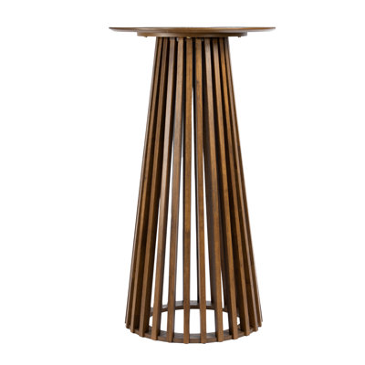 43.5’’ H Modern Round Bar Table, Solid Wood Base Bar Table For Dining Room