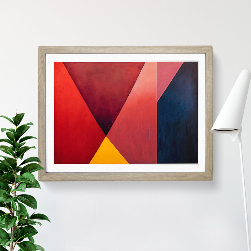 Modern Art Abstract Painting - Framed Print, 25cm H x 34cm W, Oak Framed