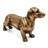 11.5X3.5X6.5" Lifelike Dachshund Figurine With Copper Finish
