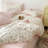 Pink Floral Duvet Cover Green Botanical Leaf Printed On White Spring Comforter Cover Soft Microfiber Aesthetic Bedding Set-116476608