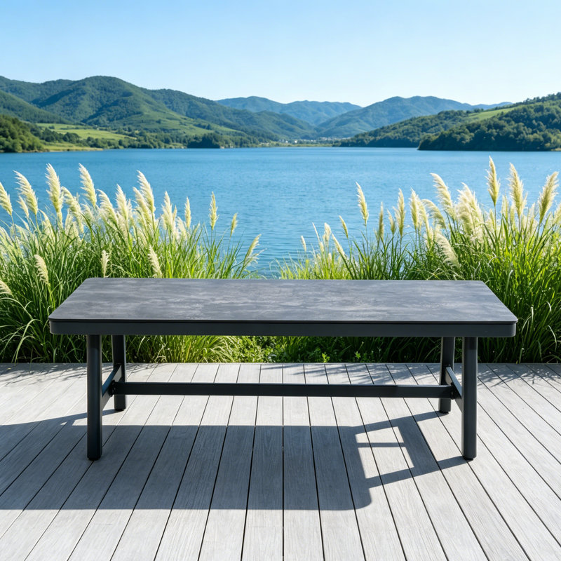Table de salle à manger rectangulaire d'extérieur 55,43 po L