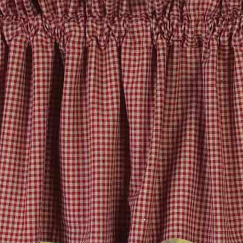 Cahaba Cotton Blend Gingham Window Valance, Barn Red