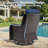 Adcox 2-Person Outdoor Patio Conversation Rattan Sets  With Side Table,2 Swivel Chairs and Blue Cushions-470597465