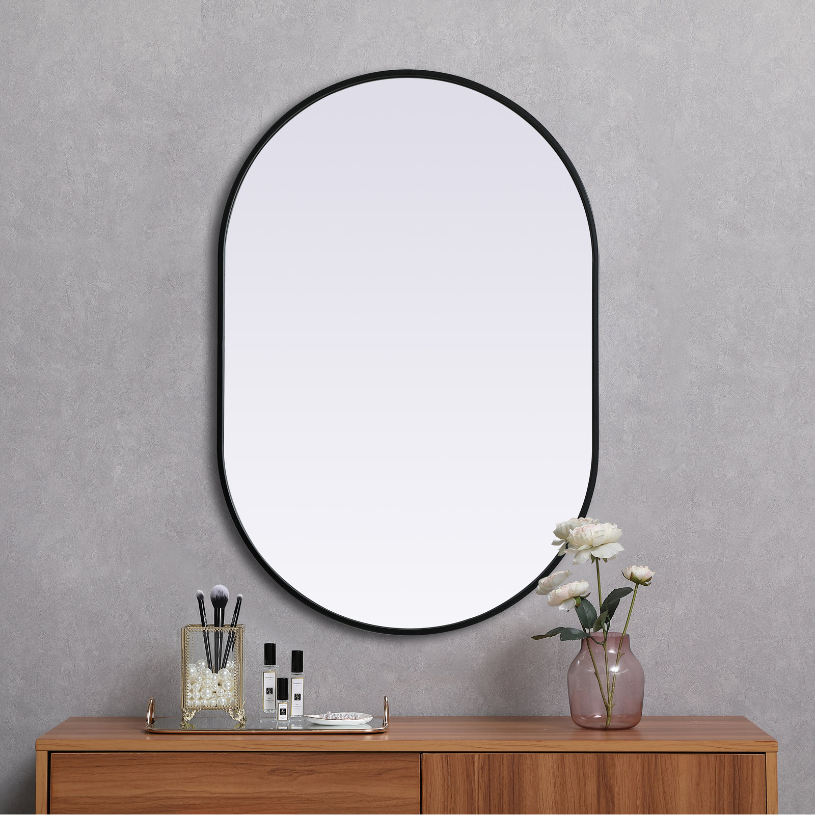 Sabine 30" Accent Mirror, Black, 40" x 27"