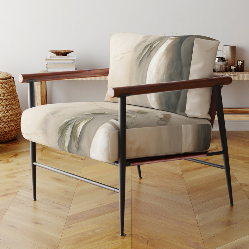Fauteuil rembourré Brieaddy - Floral, Noir, noir, noir, noir