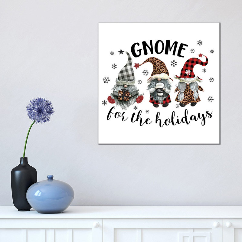 Gnome For The Holidays by Ephrazy Graphics - Wrapped Canvas Gallery-Wrapped Canvas Giclée, 45.72 cm H x 45.72 cm W