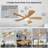 42 Inch Ceiling Fans with Lights and Remote Control, Wood Ceiling Fan for Patios Bedroom, Outdoor White Ceiling Fan with Lights, Noiseless DC Motor, Dimmable LED, 5 Solid Wood Blades-1132048172-1132048174