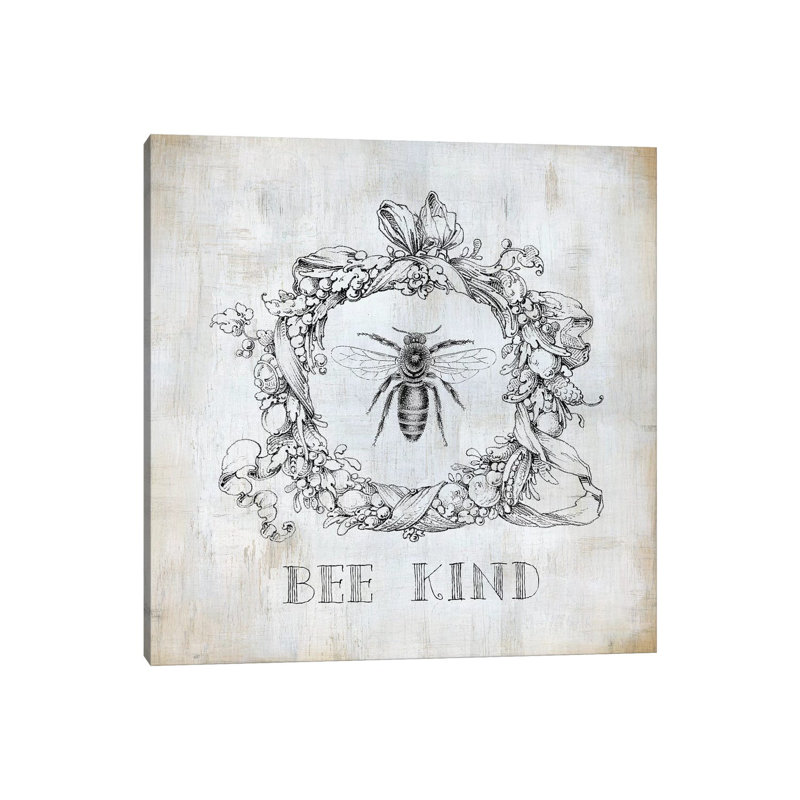 Bee Kind by Carol Robinson - Print on Canvas, Wrapped Canvas, 66.04 cm H x 66.04 cm W x 3.175 cm D