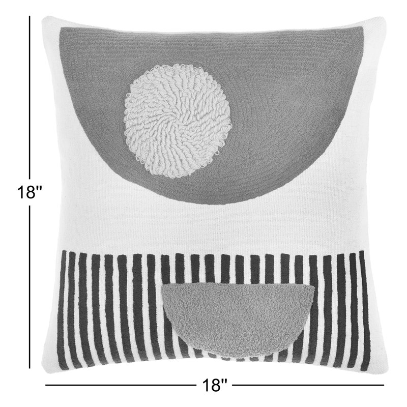 Fulbourn Embroidered Cotton Throw Pillow, Down