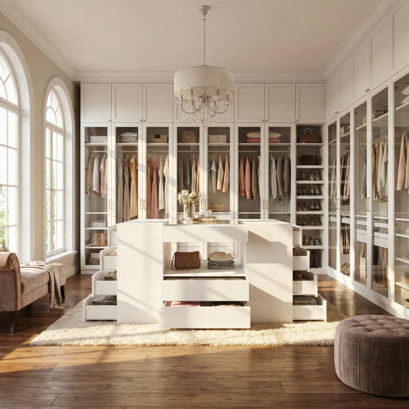 Fourteen Drawer Closet Island