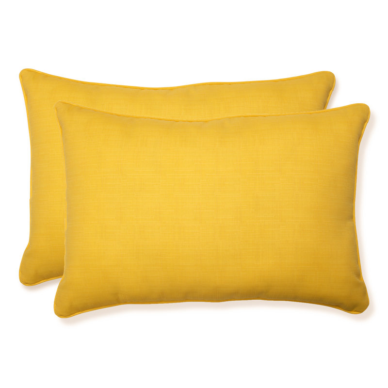 Coussin lombaire intérieur / extérieur Fresco, Jaune, H 16,5 po x l 24,5 po x P 5 po