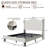 Queen Size Wingback Upholstered Platform Bed Frame With Tall Headboard-1857213373
