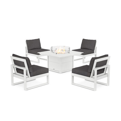 Ensemble de conversation d'extérieur pour 4 personnes avec coussins POLYWOOD Eastport