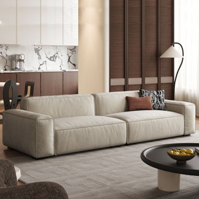 Canapé modulaire beige en polyester