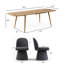 Ensemble de table de salle à manger pour 6 personnes avec table extensible et 6 chaises rembourrées en tissu Tweed-680568329