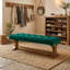 Banc de 55 po à l'extrémité du lit tapissier, banc d'entrée en bois massif touffeté-447152030