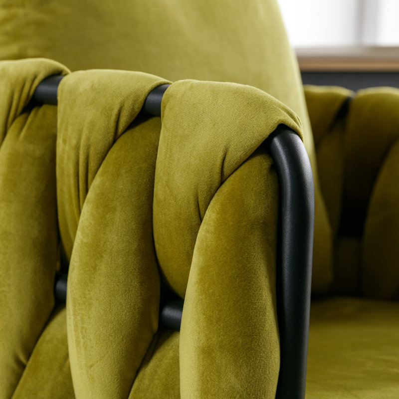 Maylyn 18'' H Tufted Velvet Armchair, Olive
