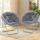 Masciarelli Upholstered Saucer Chairs Lounge Chairs, Bedroom Folding Papasan Chairs Reading Chairs