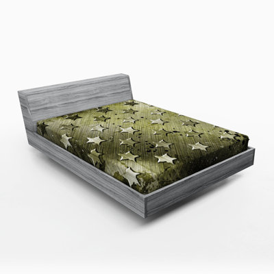 Grunge Microfiber Geometric Fitted Sheet