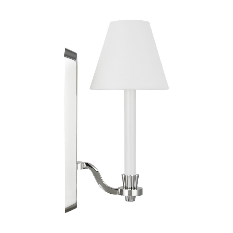 Steel Armed Sconce, Polished Nickel