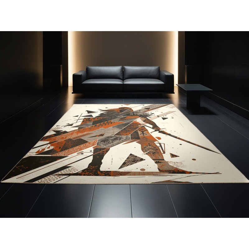Tapis industriel beige Rocco Nomadic Raider lavable à la machine - reliure beige, 7 x 9