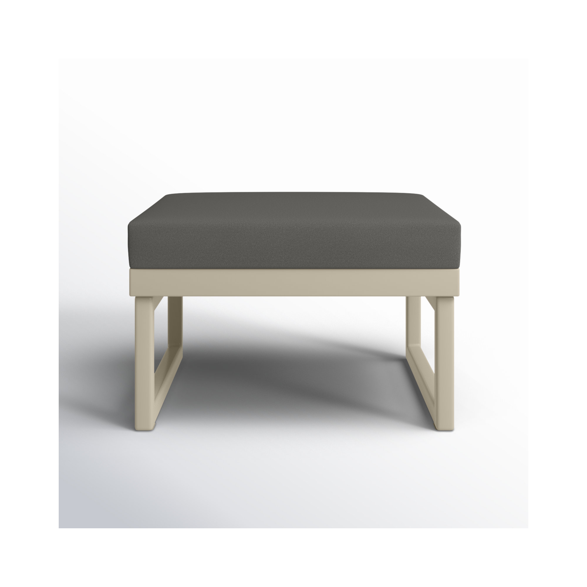 Lane Upholstered Outdoor Ottoman with Cushion, Charcoal, Taupe