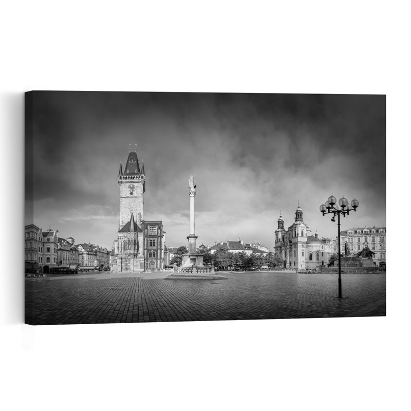 Prague Old Town Grandeur Abstract Contemporary Architecture City Wall Art Print 1 Piece Wrapped Canvas Wall Art