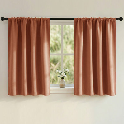 Blackout Curtains for Living Room Thermal Insulation Room Darkening Rod Pocket Drapes(Set of 2)