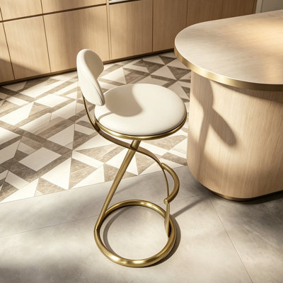 29.53"Minimalist Modern Leather Upholstered Bar Stool