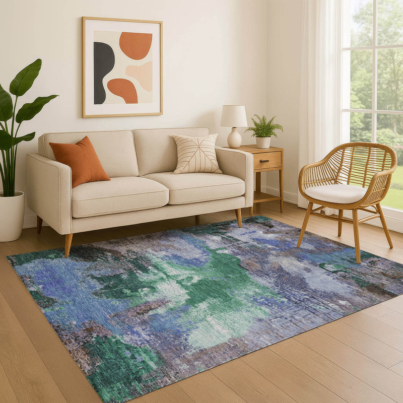 Premium Machine Washable Bucz AMF1738 Modern Rug, Rectangle 2'6" x 3'10"